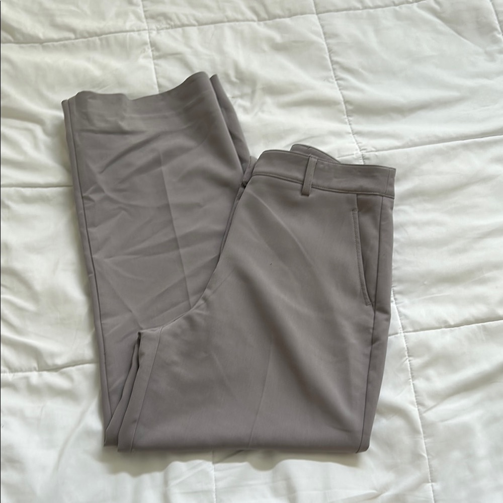 Gray/Purple Wide Leg High Rise Trousers
